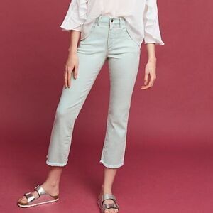 Anthropologie Pilcro Script High‎ Rise Crop Raw Frayed Hem Jeans Size 25